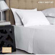 🛏️ premium 800tc egyptian cotton bed sheet set: king-size luxury, white, sateen weave, 4-piece - fits up to 18" deep pocket logo