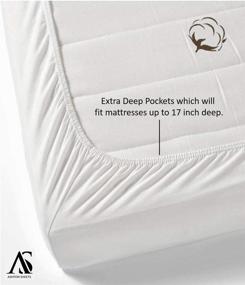 img 3 attached to 🛏️ Premium 800TC Egyptian Cotton Bed Sheet Set: King-Size Luxury, White, Sateen Weave, 4-Piece - Fits Up to 18" Deep Pocket