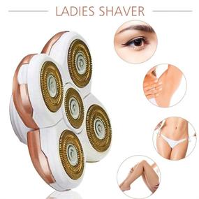 img 3 attached to 💆 Replacement Heads for Women's Electric Shaver: 5 Legs Hair Removal Razor Replacement Heads with 4D Floating Blades