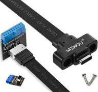 mzhou usb 3.1 type c front panel header extension cable - 57cm, usb 3.1 type e to type c cable - gen 2 10 gbps internal adapter cable, with mounting screw (57cm) logo