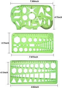 img 3 attached to 📐 Versatile 9-Piece Clear Green Draft Rulers: Ideal Geometric Measuring Templates for School and Office Supplies