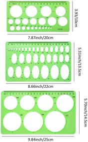 img 2 attached to 📐 Versatile 9-Piece Clear Green Draft Rulers: Ideal Geometric Measuring Templates for School and Office Supplies