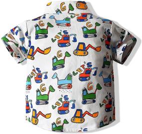 img 3 attached to 🌺 Hawaiian Summer Short Sleeve Button-Up Boys' Clothing for Tops, Tees, and Shirts