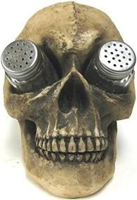 img 1 attached to 💀 Spooky Yet Stylish: Creepy Human Skull Salt & Pepper Shaker Set