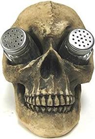 img 2 attached to 💀 Spooky Yet Stylish: Creepy Human Skull Salt & Pepper Shaker Set