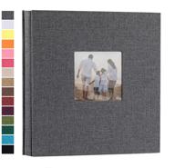 potricher linen hardcover photo album 4x6 - large capacity for 600 photos - ideal for family, wedding, anniversary, baby vacations - stylish gray design with 600 pockets logo