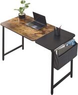 🖥️ vanegry 47" brown computer desk with storage bag: multi-purpose craft desk, study writing table for home office logo