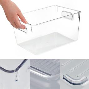 img 2 attached to Practical Set of 6 Clear Plastic Refrigerator Organizers with Handles - Ideal for Freezers, Countertops, and Cabinets (4 Large and 2 Medium)