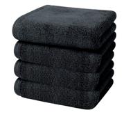 💇 salon towels for hair drying - super soft, highly absorbent microfiber towels for the face, hands, body, or gym - pack of 4, black - hairday care - 16” x 27” logo