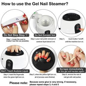 img 1 attached to Enhanced Gel Nail Steamer Polish Remover, Gentle on Nails, Professional Steam Nail Polish Removal Machine for Gel Polish, Not Suitable for Acrylic Nail / Dip Powder Nails (Black White)