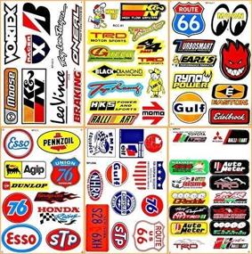 img 1 attached to 🏎️ Lot 6 Vinyl Graphic Decals Stickers D6095 for NHRA Drag Racing Cars Motor STP Esso Gulf 76 Oil