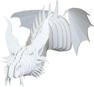 🐉 captivating nikita white small cardboard dragon trophy head by cardboard safari: eco-friendly animal taxidermy masterpiece логотип