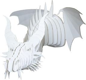 img 4 attached to 🐉 Captivating Nikita White Small Cardboard Dragon Trophy Head by Cardboard Safari: Eco-friendly Animal Taxidermy Masterpiece