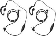 abcgoodefg 1 pin 2.5mm walkie talkie earpiece headset: motorola & cobra compatible g shape two way radio earpiece with mic ptt logo