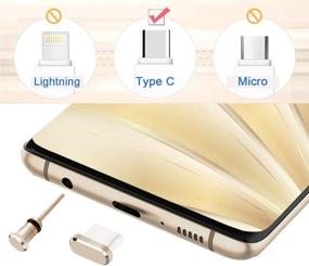 img 3 attached to 🔌 VIWIEU USB C Dust Cover Cap Charms: Cell Phone Type C Charging Port and Earphone Jack Cap Dirt Protectors - Compatible with Samsung Galaxy, Pixel, OnePlus, Laptop, MacBook Pro, Android Devices - Golden 2 Pack