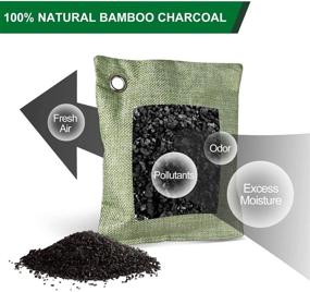 img 2 attached to 🌿 Acmind Activated Bamboo Charcoal Air Purifying Bags: Natural Odor Eliminators for Home, Pets, Car, Closet, Shoes - 8 Pack & 4 Hooks