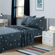 🌌 totoro solar system space printed twin sheet set - soft and breathable 4 piece bed sheets for kids bed logo