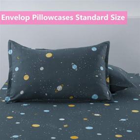 img 1 attached to 🌌 TOTORO Solar System Space Printed Twin Sheet Set - Soft and Breathable 4 Piece Bed Sheets for Kids Bed