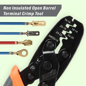 img 1 attached to 🔧 IWISS Non-Insulated Open Barrel Terminal Crimp Tool - Wire Crimper for Molex, Delphi, AMP/Tyco, Harley, PC/Computer, Automotive - 24-14 AWG