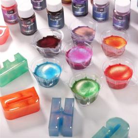 img 3 attached to 🎨 Enhance your Creations with LET'S RESIN Pearl Pigment Powder - 22 Vibrant Aurora Resin Color Mica Pigments, 7.7oz Shimmer Mica Powder for Epoxy Resin Dye, Soap Making, Acrylic Paint, Nails, and More!