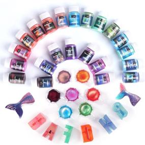 img 4 attached to 🎨 Enhance your Creations with LET'S RESIN Pearl Pigment Powder - 22 Vibrant Aurora Resin Color Mica Pigments, 7.7oz Shimmer Mica Powder for Epoxy Resin Dye, Soap Making, Acrylic Paint, Nails, and More!