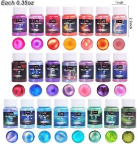 img 2 attached to 🎨 Enhance your Creations with LET'S RESIN Pearl Pigment Powder - 22 Vibrant Aurora Resin Color Mica Pigments, 7.7oz Shimmer Mica Powder for Epoxy Resin Dye, Soap Making, Acrylic Paint, Nails, and More!