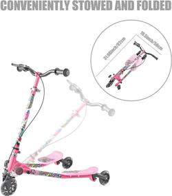 img 1 attached to 🛴 FlyFlash Wiggle Scooter - Fun and Safe 3-Wheel Ride for Kids Ages 3-5, Perfect Boys and Girls Gifts Scooters with Flicker, Lightweight Design, Foldable Feature, and Adjustable Height - Suitable for Riders up to 110 lbs