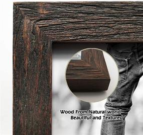 img 1 attached to 🖼️ EosGlac Rustic Picture Frame 8x10: Enhance Your Décor with Weathered Dark Brown Reclaimed Look Wooden Frame!