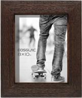 🖼️ eosglac rustic picture frame 8x10: enhance your décor with weathered dark brown reclaimed look wooden frame! логотип