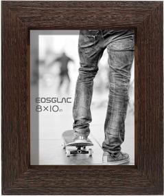 img 4 attached to 🖼️ EosGlac Rustic Picture Frame 8x10: Enhance Your Décor with Weathered Dark Brown Reclaimed Look Wooden Frame!