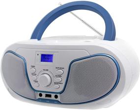 img 4 attached to 🎵 LONPOO Portable CD Player Boombox Stereo System with Bluetooth, FM Radio, MP3 Playback, USB Input, Audio-in, Headphone Jack, Large Knob & LCD Display (White)