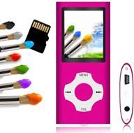 🍉 tomameri - portable mp3 / mp4 player with rhombic button, 16gb micro sd card included, expands up to 64gb, (watermelon pink) logo
