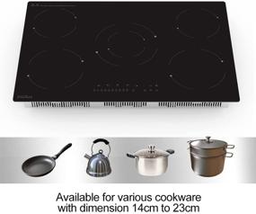 img 2 attached to 🔥 30 Inch Electric Cooktop - 5 Burner Radiant Stove with Drop-in Smoothtop Ceramic Glass - 240V 7200W - Compatible with All Cookware