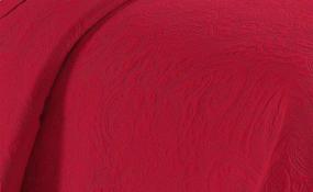 img 1 attached to 🛏️ Premium Linen Plus Embossed Coverlet Bedspread Set: Oversized Solid Red King/California King Bed Cover Bedding - New Dana Collection