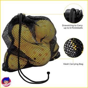 img 3 attached to 🎾 TheKidMall Outdoor Pickleball Balls - 6-Pack Yellow Set | Durable & Authentic Bounce | Optimized for Pickleball Paddle Sport - Includes Mesh Drawstring Carrying Bag