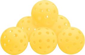 img 1 attached to 🎾 TheKidMall Outdoor Pickleball Balls - 6-Pack Yellow Set | Durable & Authentic Bounce | Optimized for Pickleball Paddle Sport - Includes Mesh Drawstring Carrying Bag