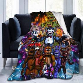 img 4 attached to 🐻 Cozy up with the Griffiths Blanket FNAF Throw - Ultra-Soft Micro Fleece Five Nights Bear Flannel Blanket for Bedding, Couch, & Sofa. Perfect for Kids' Room! (80"x60")