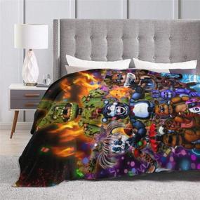 img 2 attached to 🐻 Cozy up with the Griffiths Blanket FNAF Throw - Ultra-Soft Micro Fleece Five Nights Bear Flannel Blanket for Bedding, Couch, & Sofa. Perfect for Kids' Room! (80"x60")