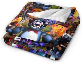 img 3 attached to 🐻 Cozy up with the Griffiths Blanket FNAF Throw - Ultra-Soft Micro Fleece Five Nights Bear Flannel Blanket for Bedding, Couch, & Sofa. Perfect for Kids' Room! (80"x60")