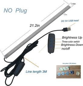 img 3 attached to 💡 XINFUFEIMING LED Under Cabinet Lighting Bar - Built-in Magnets, Dimmable, 3 Color Temperature Options, Approximately 21 inches, 3M & Magnet Mounting, USB Powered Counter Lighting Bar, LED Closet Light (54cm)