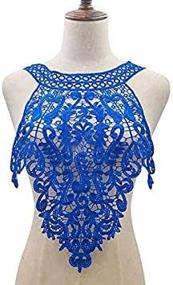 img 2 attached to 👗 Long Blue Venise Lace Fabric Dress Applique Trim for DIY Blouse Sewing - Neckline Collar Costume Decoration Accessory (1 Pc)