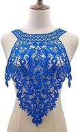 👗 long blue venise lace fabric dress applique trim for diy blouse sewing - neckline collar costume decoration accessory (1 pc) logo