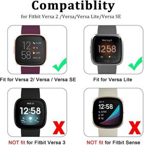 img 2 attached to 📲 5-Pack Sport Bands Compatible with Fitbit Versa 2, Versa, Versa Lite, Versa SE - Classic Soft Silicone Replacement Wristbands for Versa 2 Smartwatch - Small Size, 5-Pack D