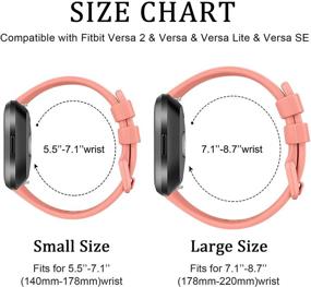 img 1 attached to 📲 5-Pack Sport Bands Compatible with Fitbit Versa 2, Versa, Versa Lite, Versa SE - Classic Soft Silicone Replacement Wristbands for Versa 2 Smartwatch - Small Size, 5-Pack D