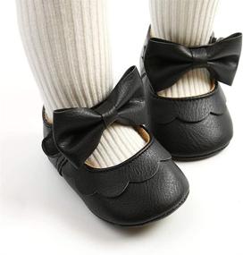 img 2 attached to 👑 myppgg Baby Girls Mary Jane Flats: Sparkly Bowknot Princess Dress Shoes for Toddler First Walkers