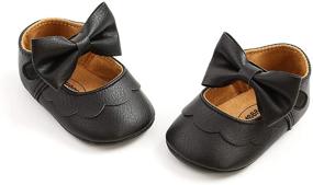 img 4 attached to 👑 myppgg Baby Girls Mary Jane Flats: Sparkly Bowknot Princess Dress Shoes for Toddler First Walkers