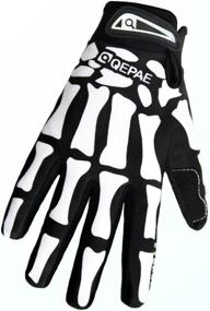 img 1 attached to 🧤 QEPAE Unisex Full Finger Cycling Gloves - Breathable & Non-Slip for Racing, Biking, Running, Sports, Weightlifting, Hunting & Training - Skeleton Pattern