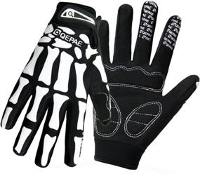 img 3 attached to 🧤 QEPAE Unisex Full Finger Cycling Gloves - Breathable & Non-Slip for Racing, Biking, Running, Sports, Weightlifting, Hunting & Training - Skeleton Pattern