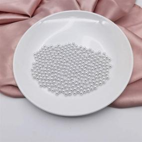 img 2 attached to 💎 INSPIRELLE 2600pcs White Undrilled ABS Art Faux Pearls for Vase Fillers, 6mm No Hole Makeup Beads, Brush Eyeliner Holder, Imitation Round Pearl Beads for Table Scatter, Home Wedding Decoration