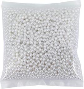 img 3 attached to 💎 INSPIRELLE 2600pcs White Undrilled ABS Art Faux Pearls for Vase Fillers, 6mm No Hole Makeup Beads, Brush Eyeliner Holder, Imitation Round Pearl Beads for Table Scatter, Home Wedding Decoration